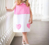 THE PROPER PEONY Valentine Heart Dress in pink white - kids' dress