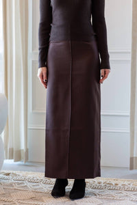 House of Dagmar Pencil Maxi Skirt in chocolate brown - women's skirt