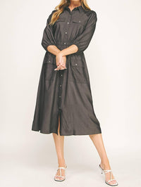 Love Blossom - Chloe Chambray Button Down Midi Dress