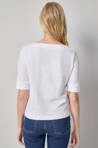 Lilla P - Cuffed Sleeve Boatneck Top
