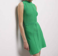 THE KOOPLES Romantic Knit Mixed Media Dress in gre01 - women's dress - detail view