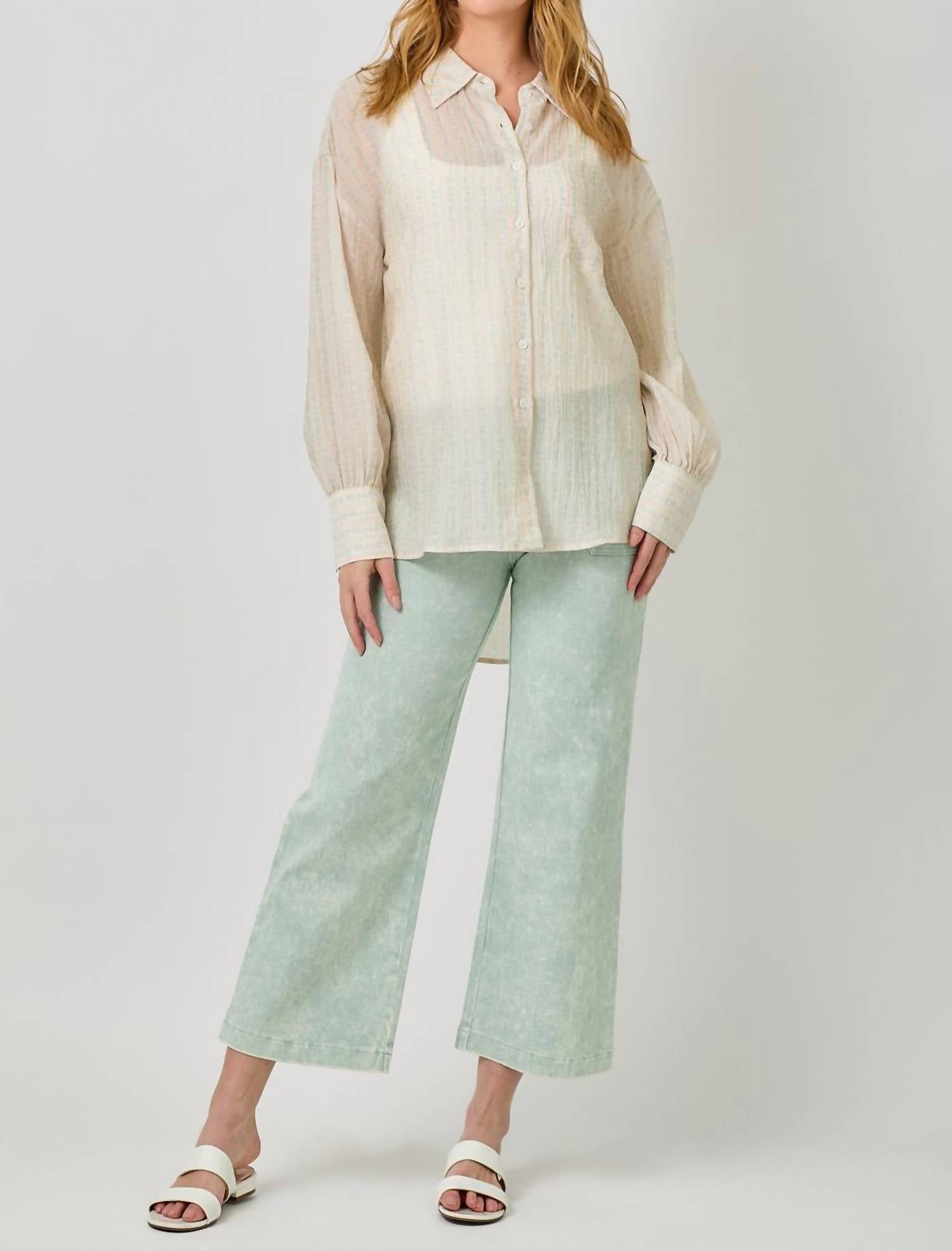 Mystree - Oversized Button Up Shirt