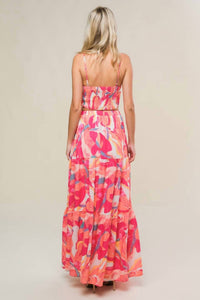 Flying Tomato - Coco Printed Woven Top And Maxi Skirt Set
