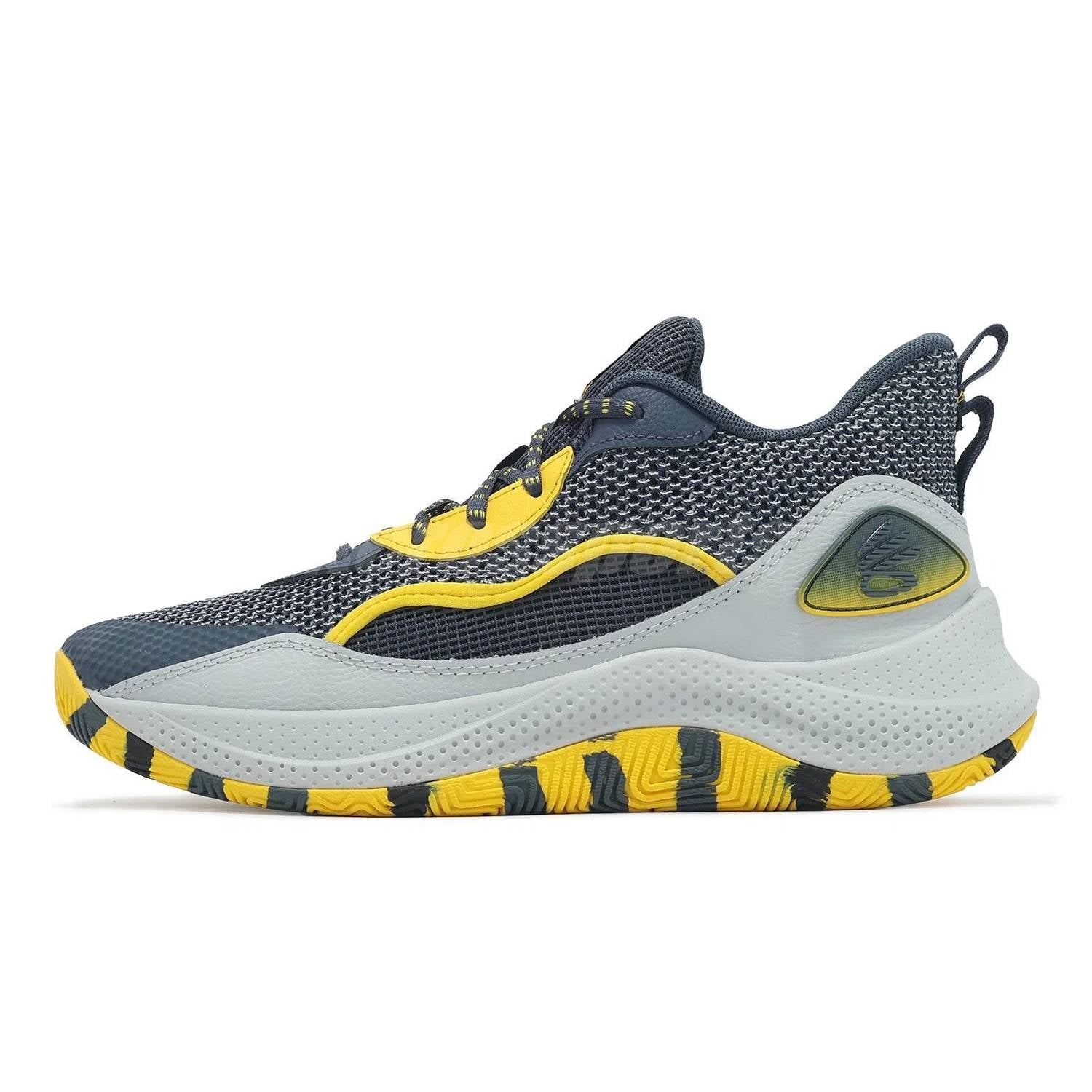 UNDER ARMOUR Men's Curry 3z24 Basketball Hoopers Shoes in grey yellow - men's sneaker - alternate view