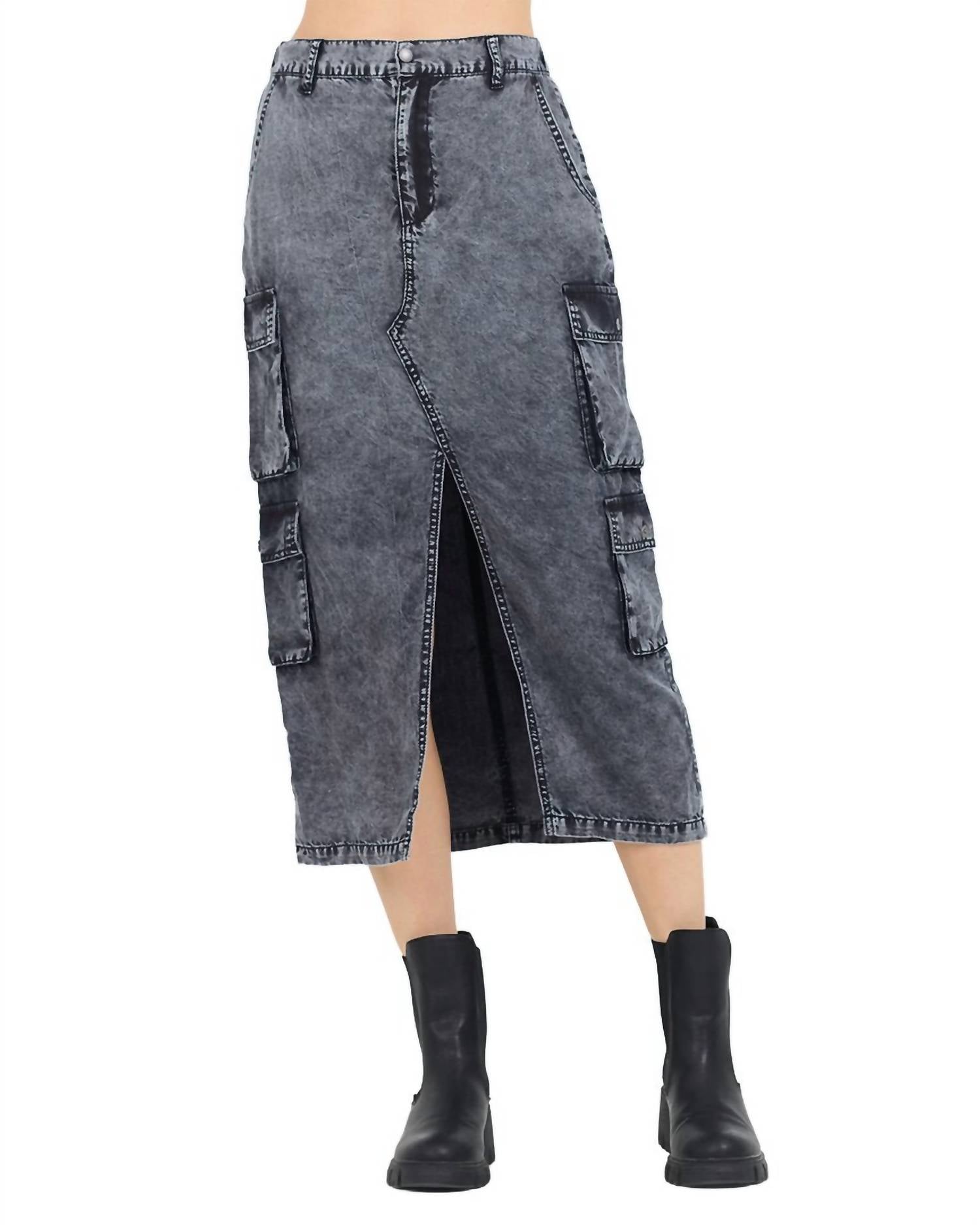 Vintage Havana - Split Front Midi Skirt