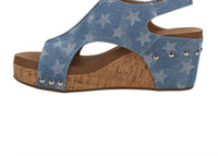 Corkys Footwear - Women's Carley Graphic Studded Slingback Wedge Sandals