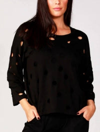 French Kyss - Cutout Crew Neck Top