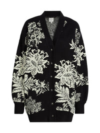 HEMANT & NANDITA Dea Oversized Cardigan in black - women's cardigan - alternate view