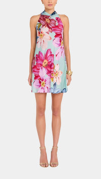 Amanda Uprichard Calypso Mini Dress in blue multi - women's dress
