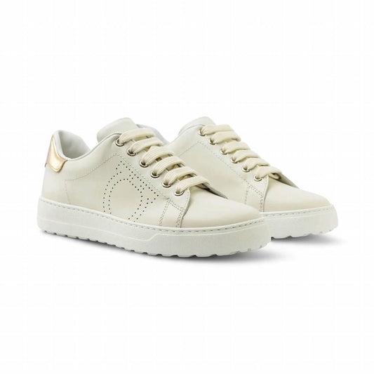 Salvatore Ferragamo - Women's Perforated Detail Leather Sneakers