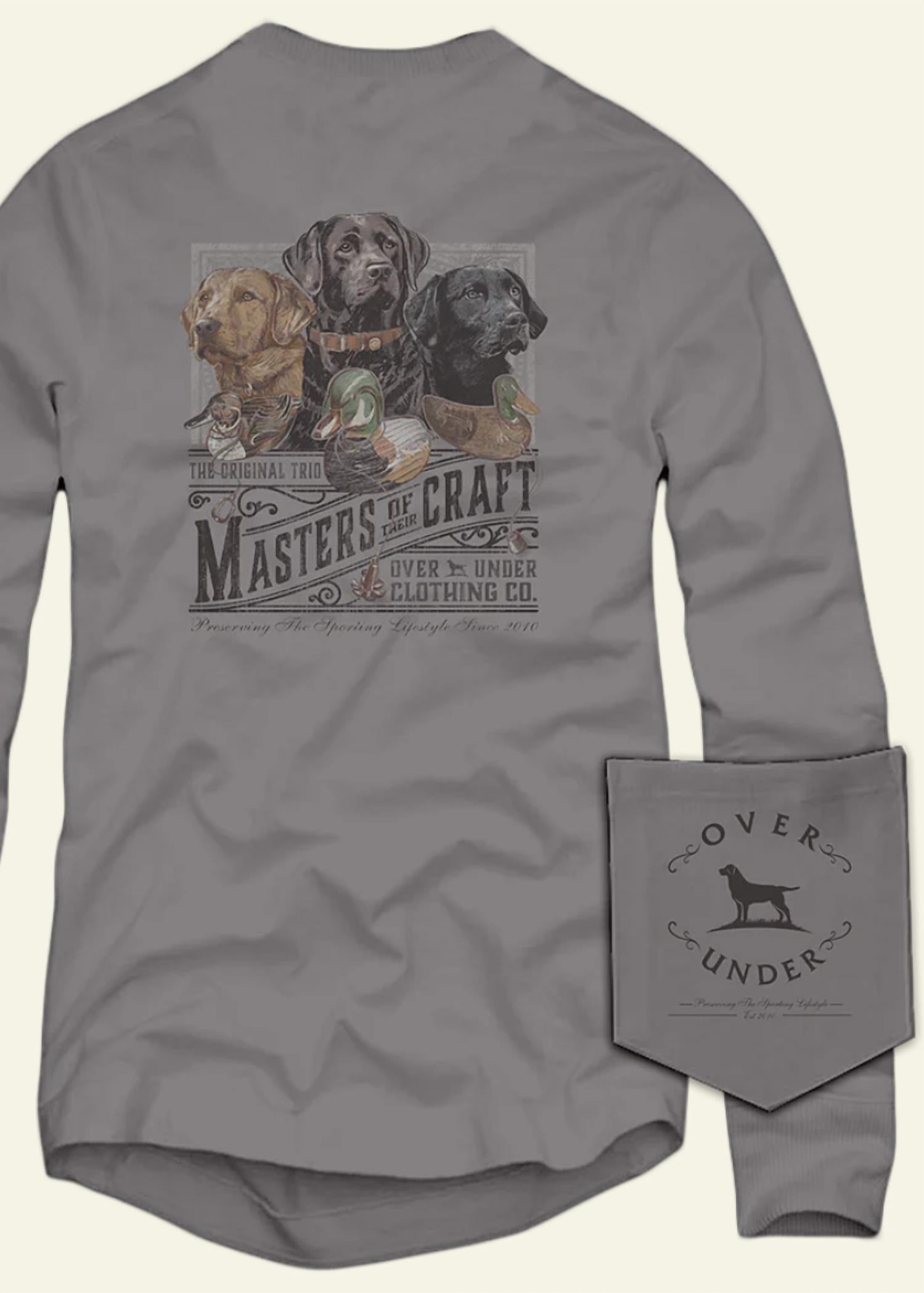 Over Under Men's Master's Of Their Craft Long Sleeve Tee in hurricane - men's long sleeve top