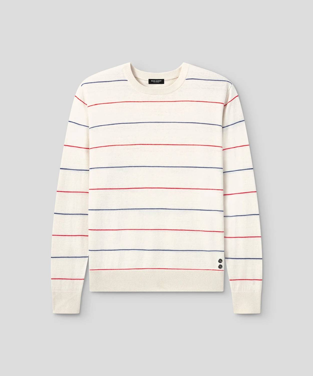 Ron Dorff - Cotton-silk Cashmere Sweater With Tennis Stripes