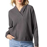Lilla P Women's Shawl Collar Hoodie in earth - women's top