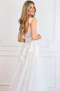 Cinderella Divine - Posie Floral Applique Bustier A Line Sparkly Wedding Dress