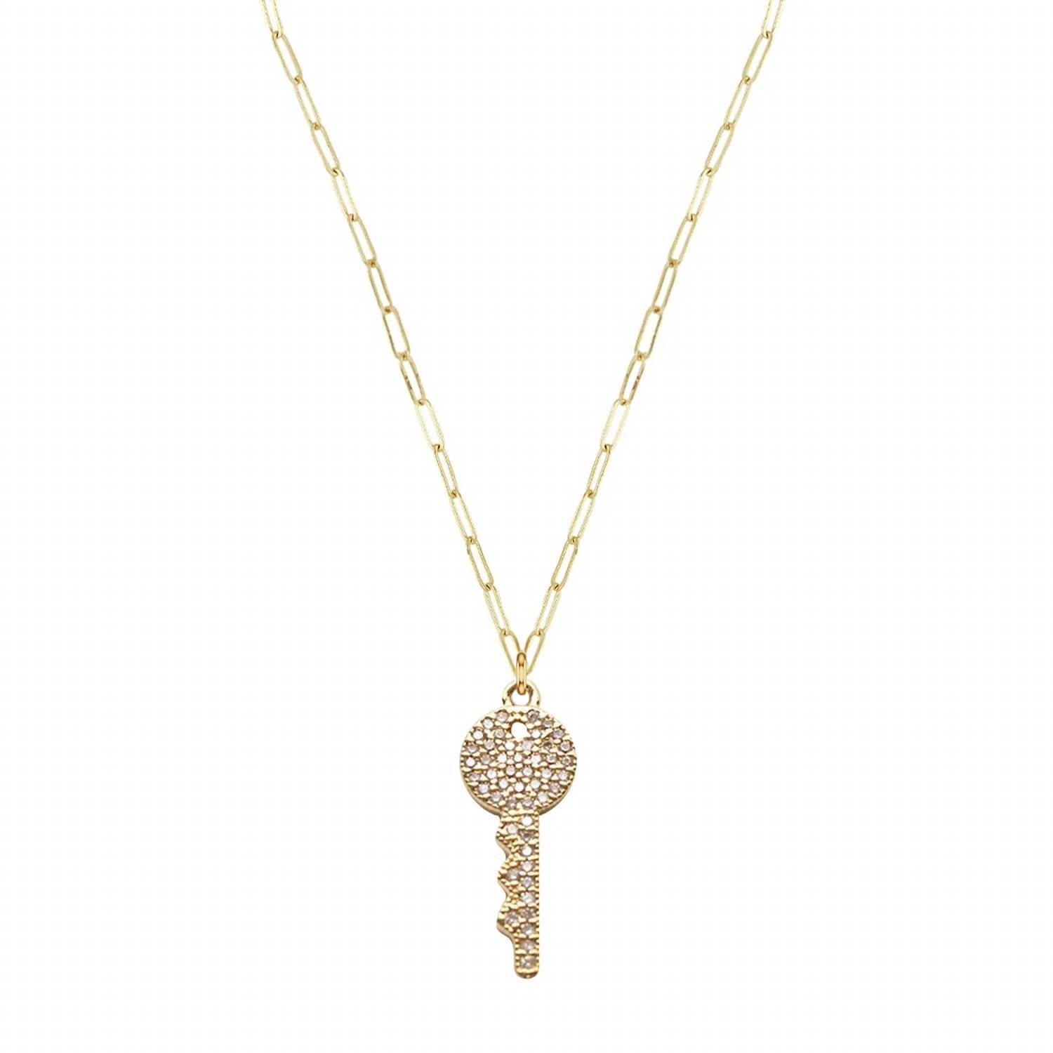 Adriana Pappas - Women's Crystal Key Necklace
