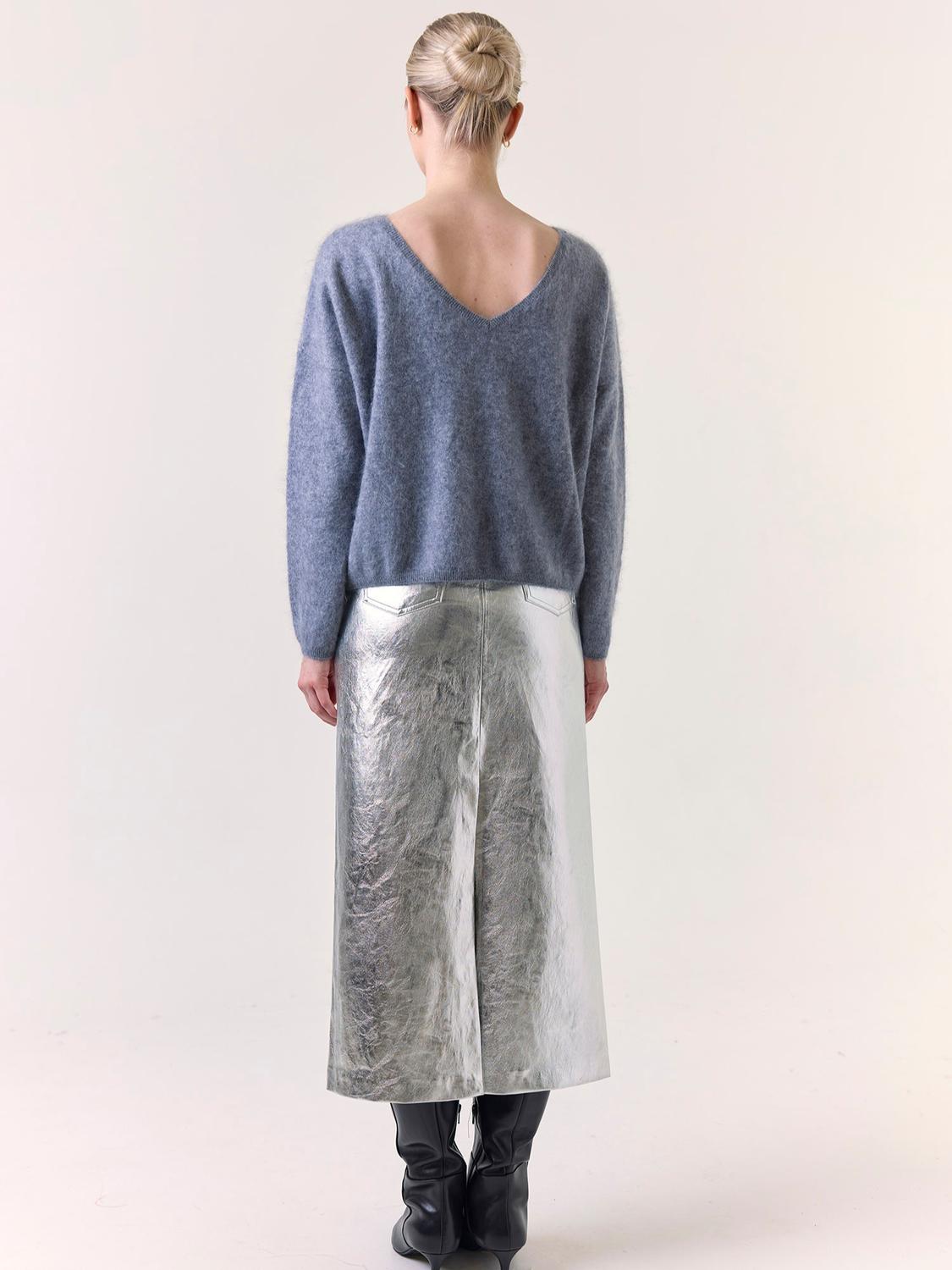 Brodie Cashmere Brushed Rosa Reversible Cashmere Jumper in feather - women's sweater - view 4