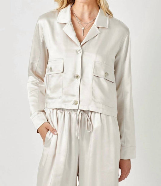 Mystree - Satin Cropped Jacket