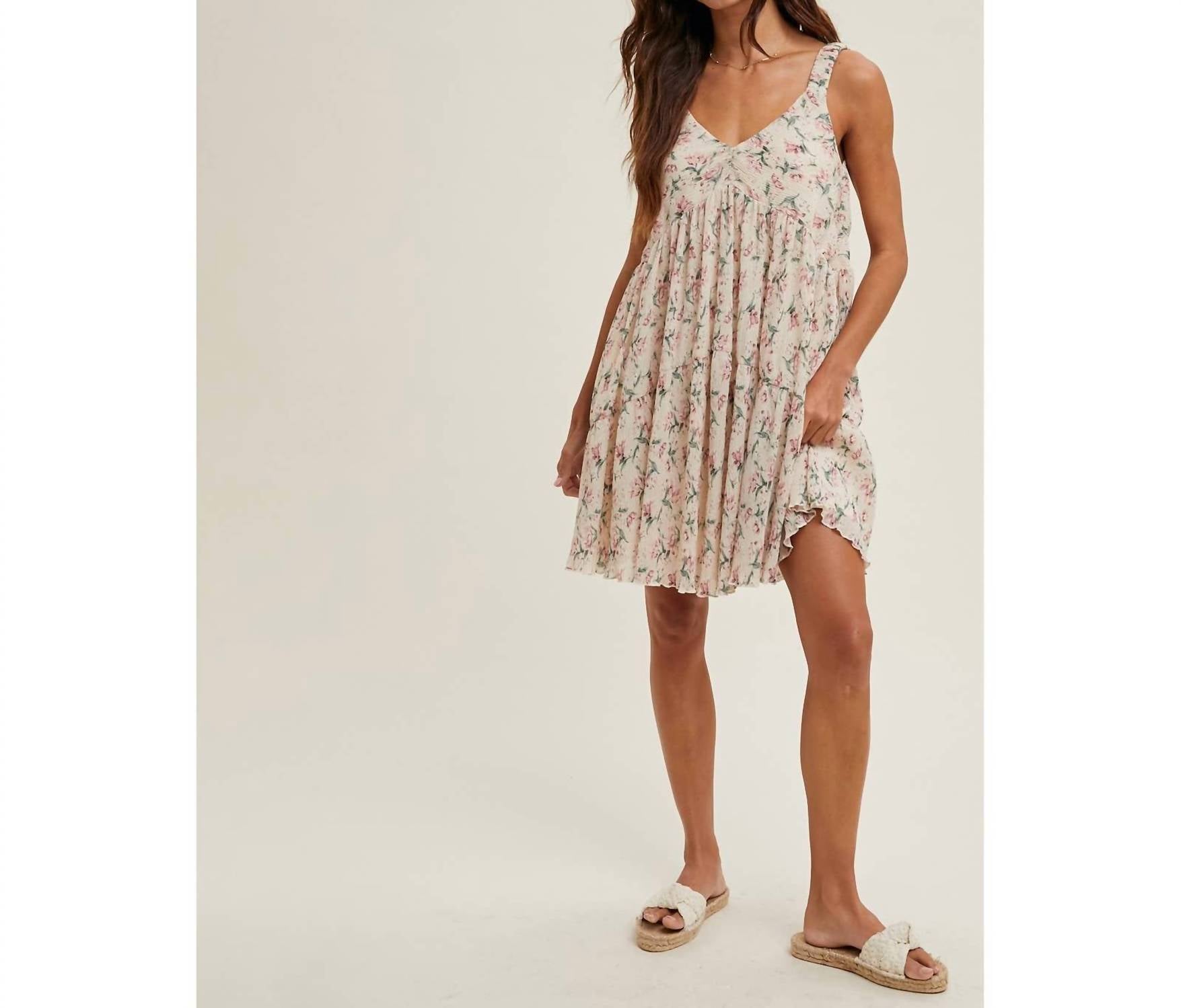 Wishlist - Pleated Floral Mini Dress