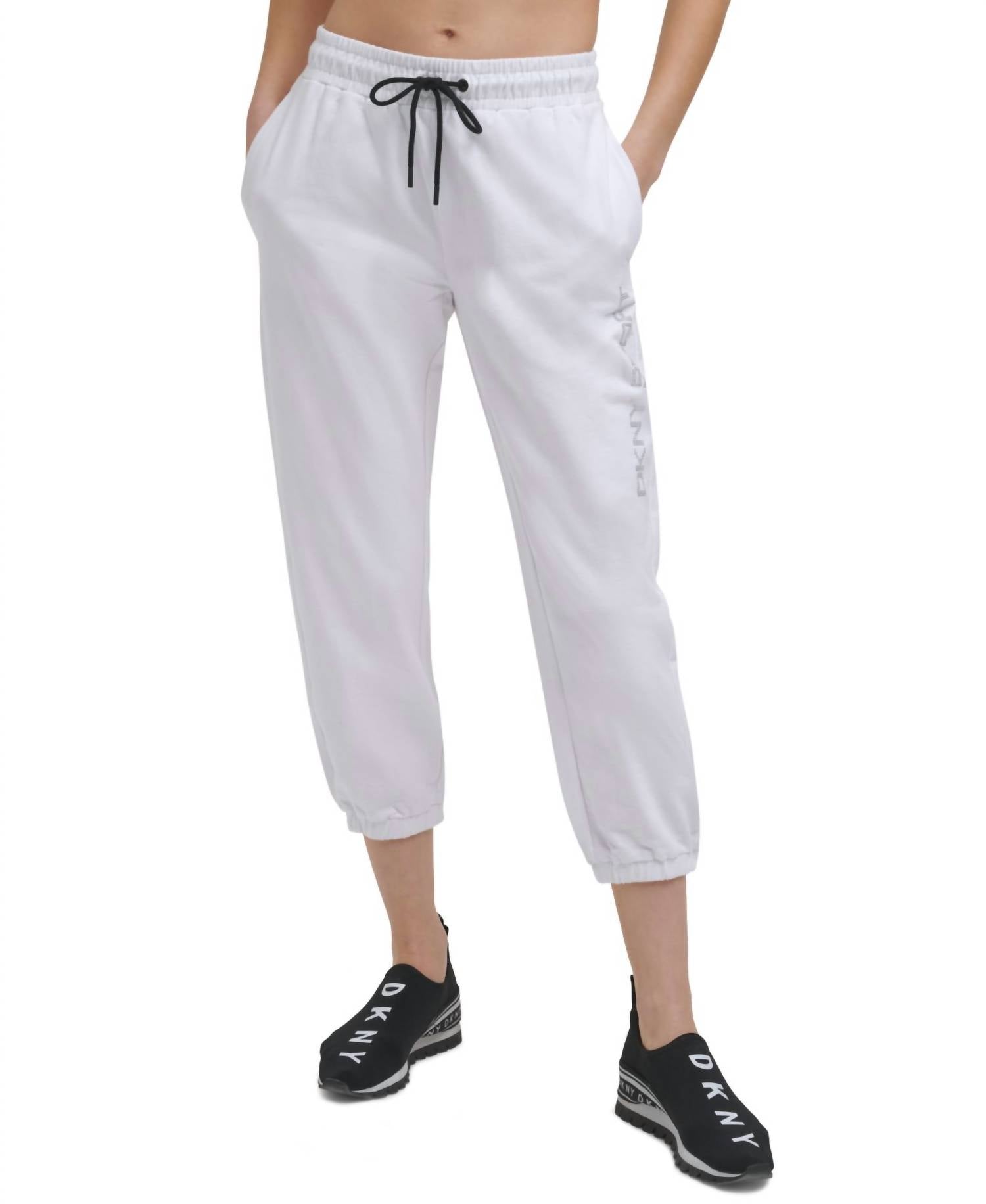 Dkny - Cotton Embellished Logo Jogger Pants