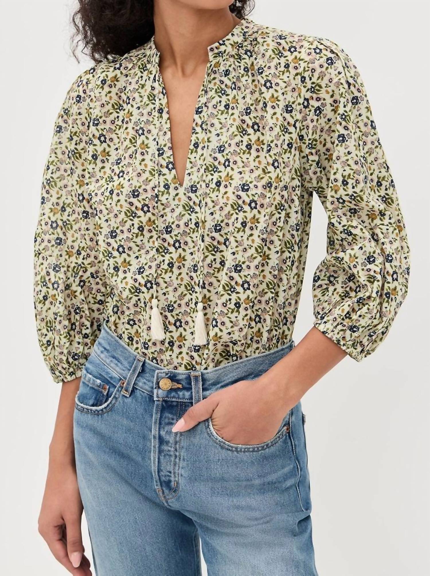 Cleobella Belle V Neck Blouse in eloisa floral - women's blouse