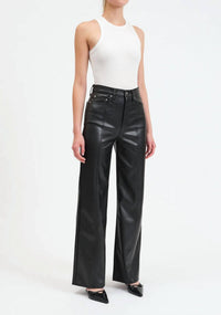 DAZE Far Out Leather Pants in black - women's pants - detail view
