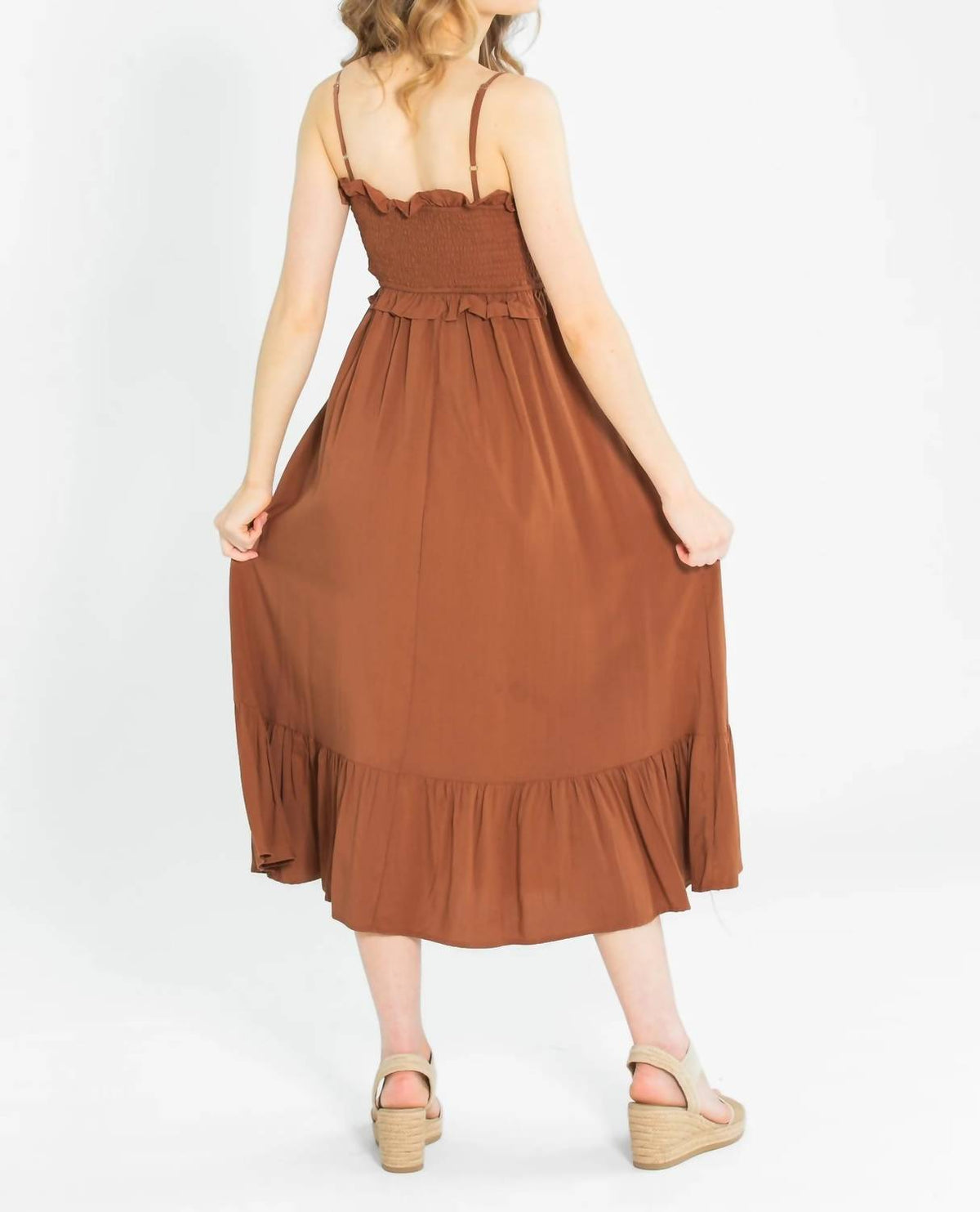 Mikarose - Ruffle Smocked Midi Dress