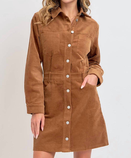 Sweet Lovely By Jen - Corduroy Mini Dress