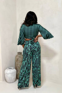 Balboa - Lovely One Satin Striped Pant Set