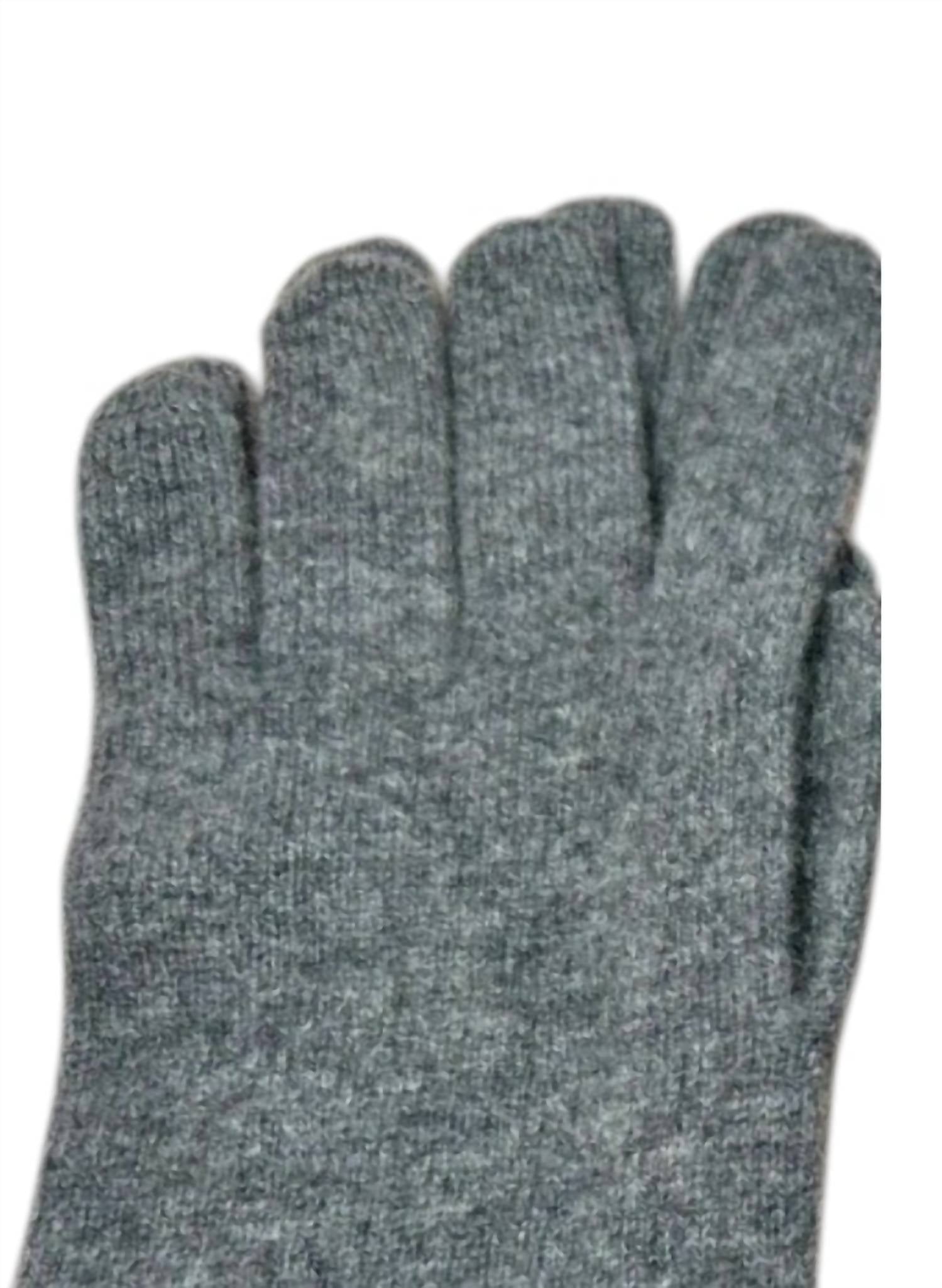 Moray Cashmere Ladies' Cashmere Gloves in stonewash - women's accessory - detail view