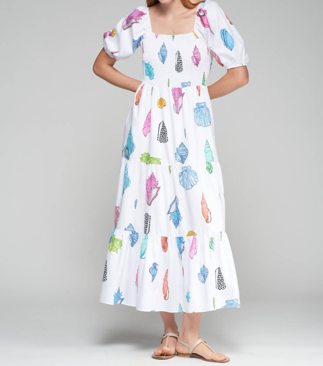 Vilagallo - DRESS TORA PRINT MOTIVOS MARINOS