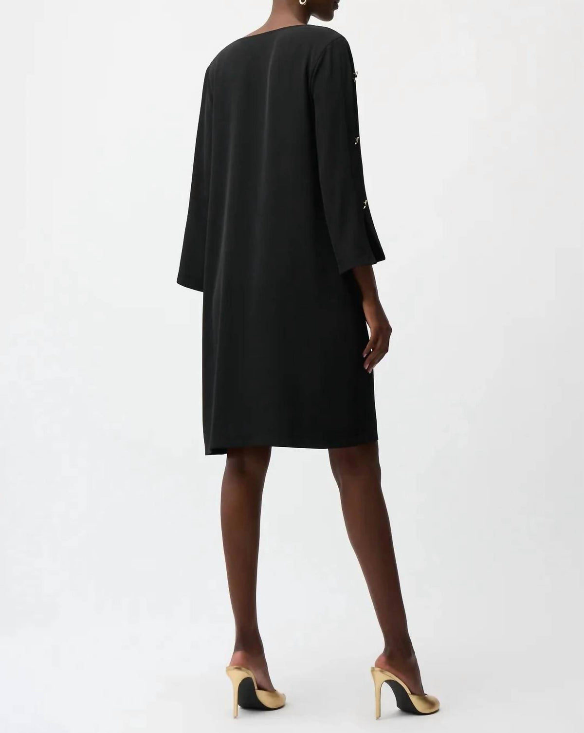 Joseph Ribkoff - Button Accent Slit Sleeve Shift Dress