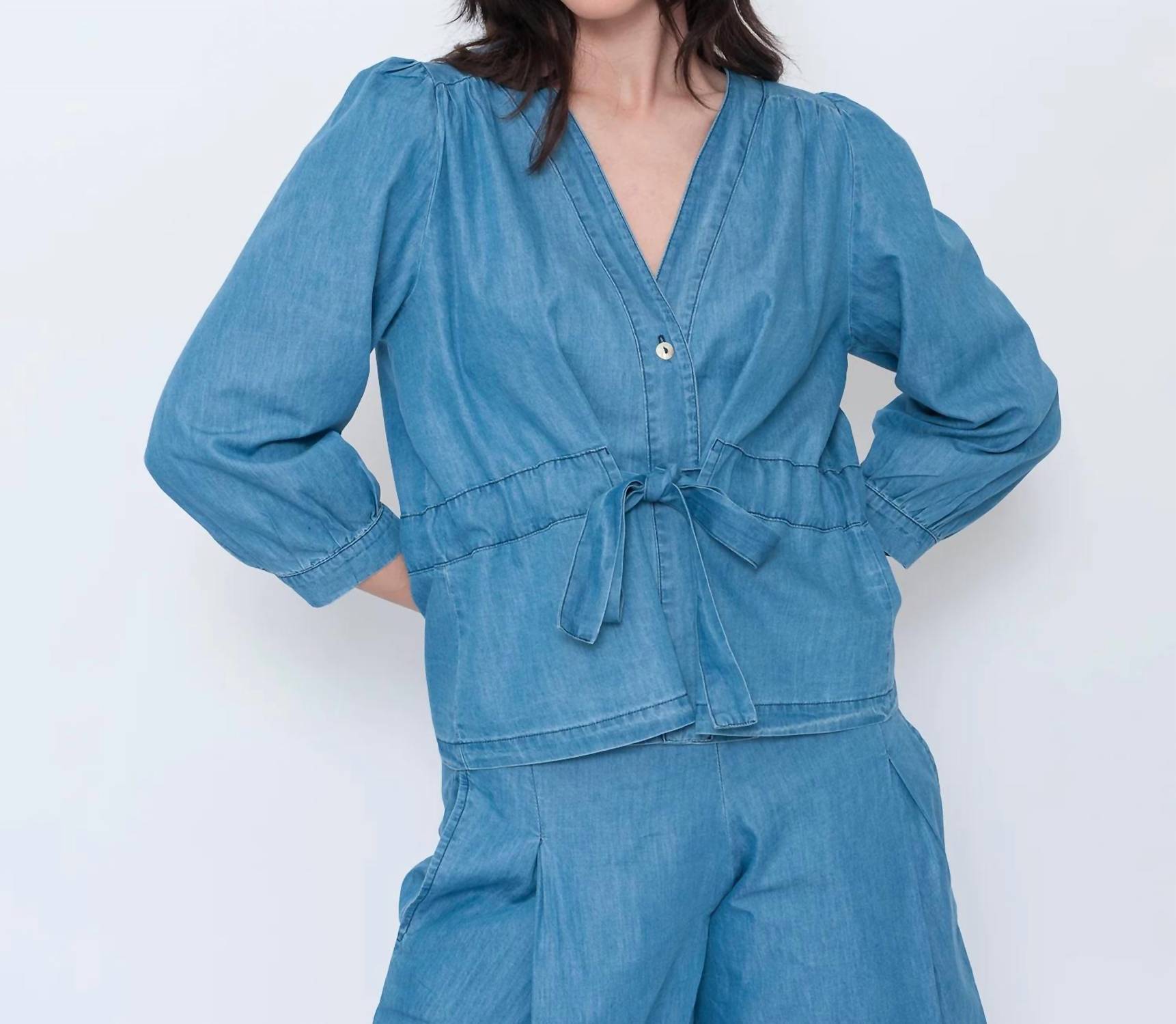 Blueberry - Cinch Waist Top