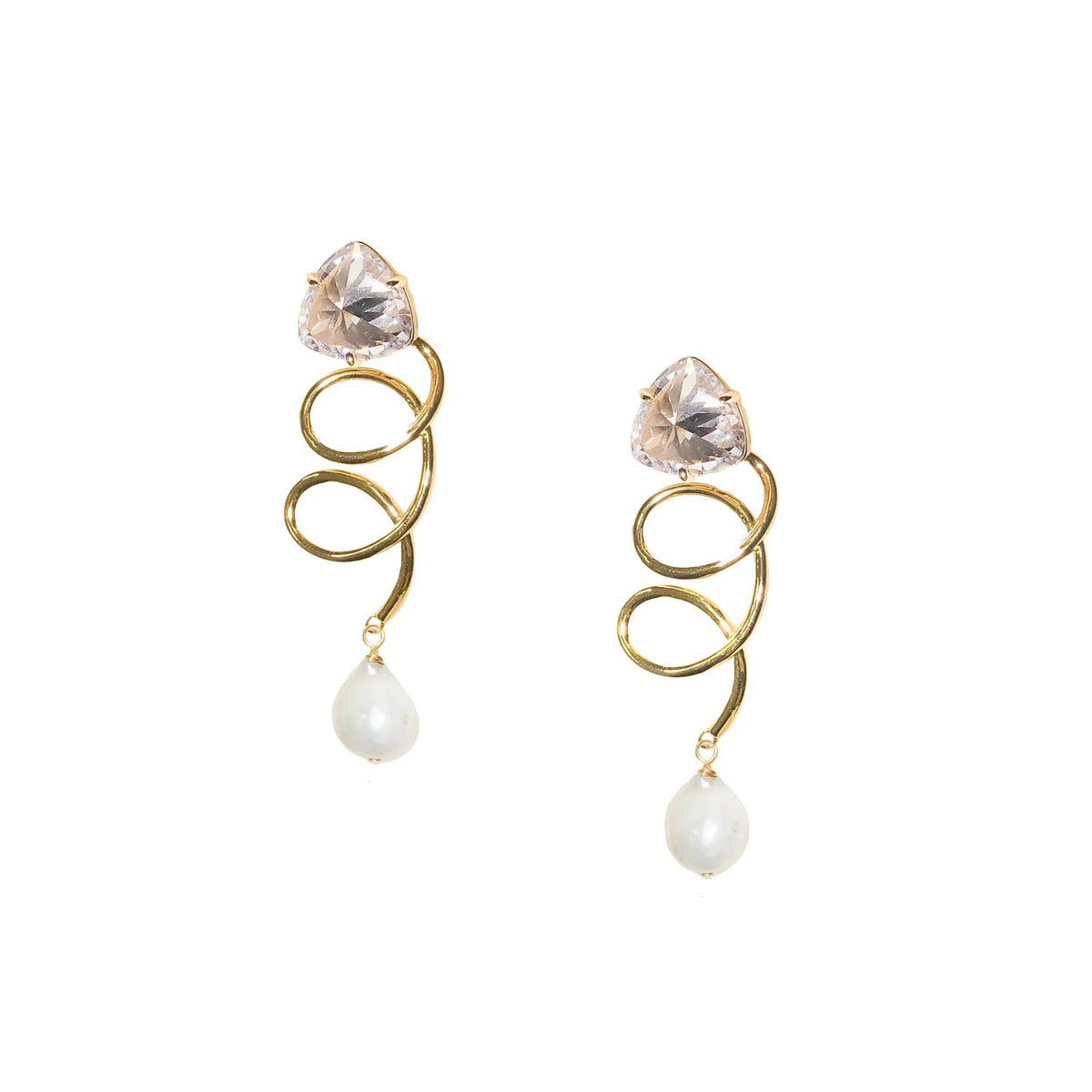 Adriana Pappas - Women's Crystal Twist Earrings