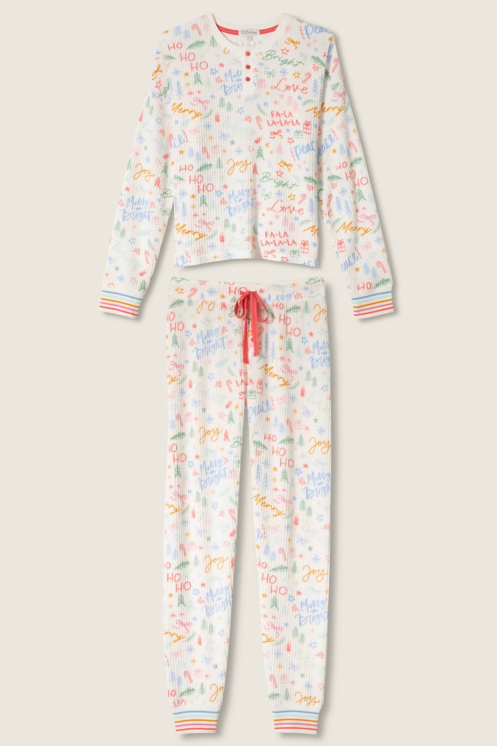 PJ Salvage Ski Jammie Classics Fa La La Pajama Set in ivory - women's sleepwear - view 6