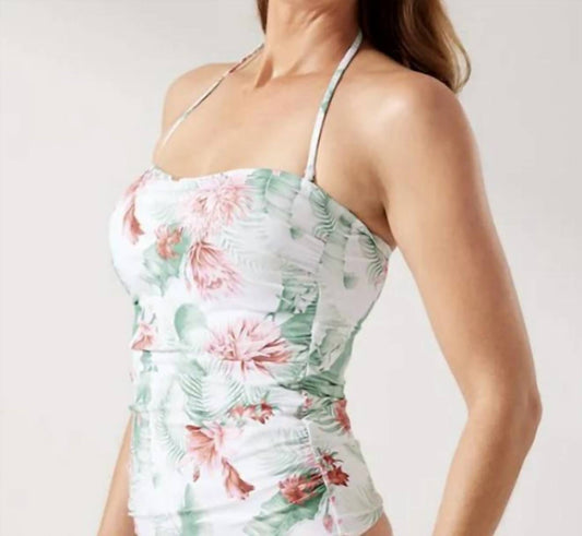 Breezy Botanical Strapless Tankini Set