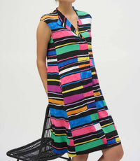 Joseph Ribkoff - Silky Knit Stripe Print Trapeze Dress