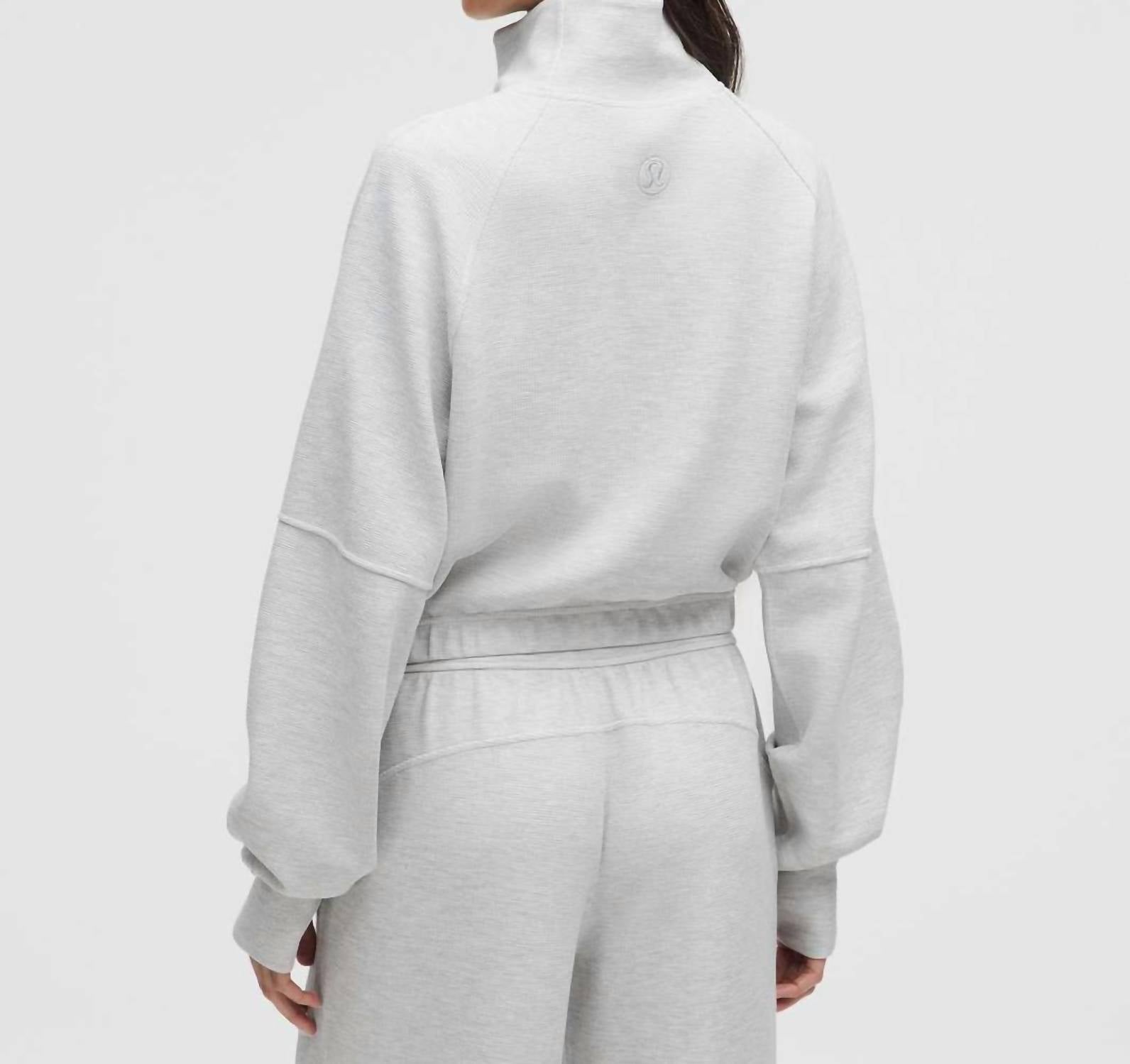 Lululemon - Scuba Cropped 1/2 Zip Funnel Neck Waffle Sweater