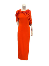 Oscar De La Renta - Women's Draped Sleeve Cady Column Gown