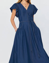 Current Air - Contrast Stitch Midi Dress