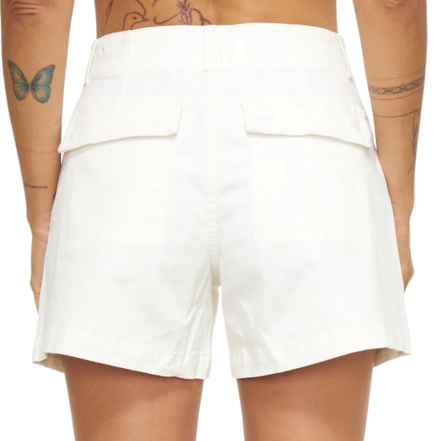 PISTOLA Marissa High Rise Utility Short in white 2 - women's shorts - alternate view