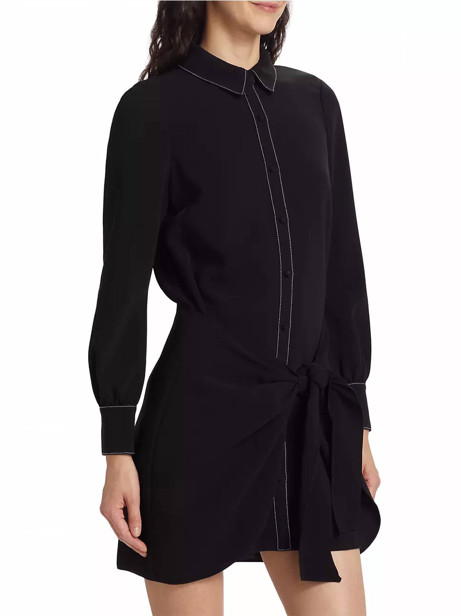 Cinq A Sept - Crepe Gaby Wrap Skirt Shirt Dress