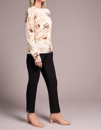 Tribal - Printed Funnel Neck Long Sleeve Top