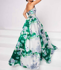Mac Duggal - Strapless Sweetheart Neckline Floral Ball Gown