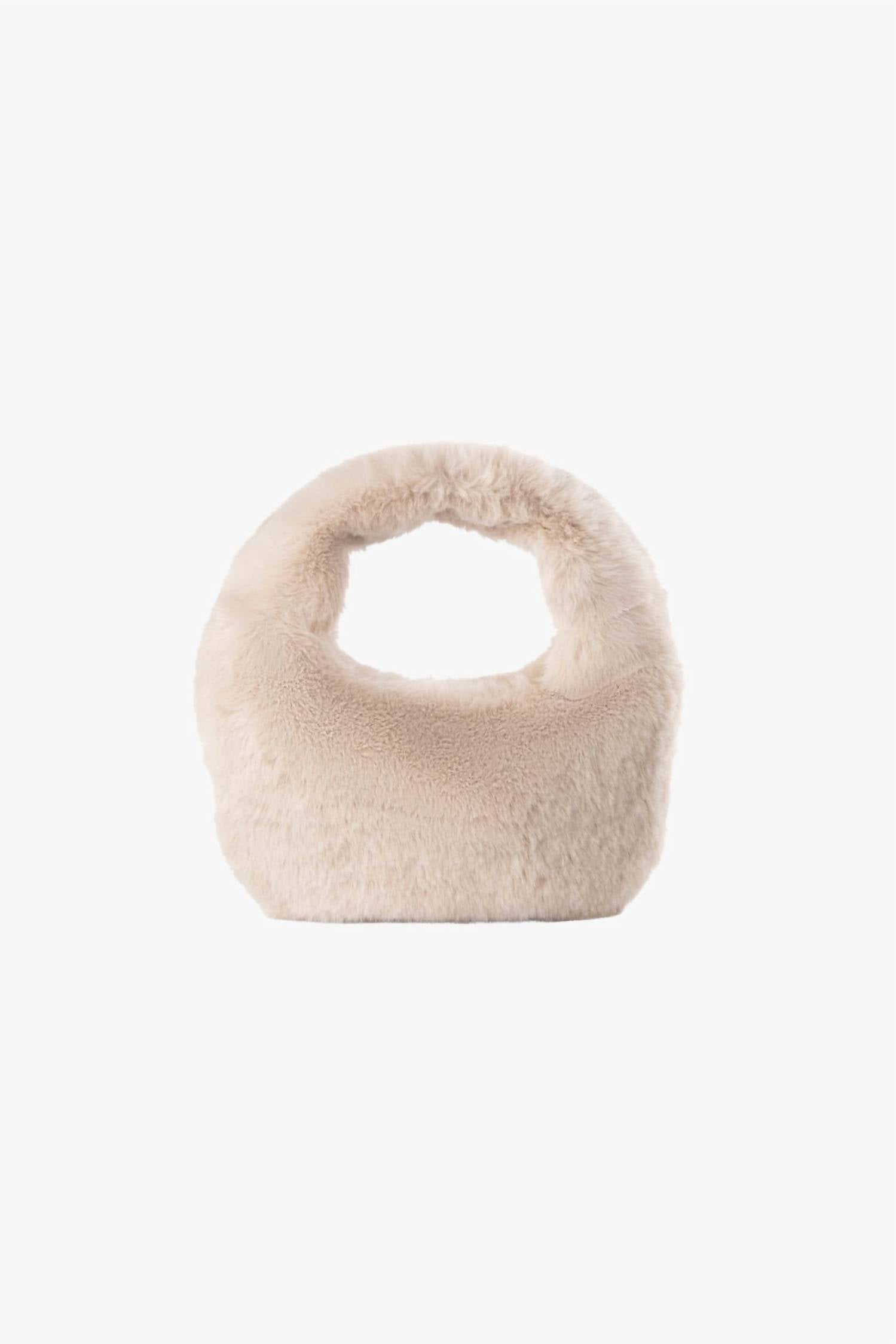 Lamarque - Women's Alix Mini Faux Fur Hobo Bag