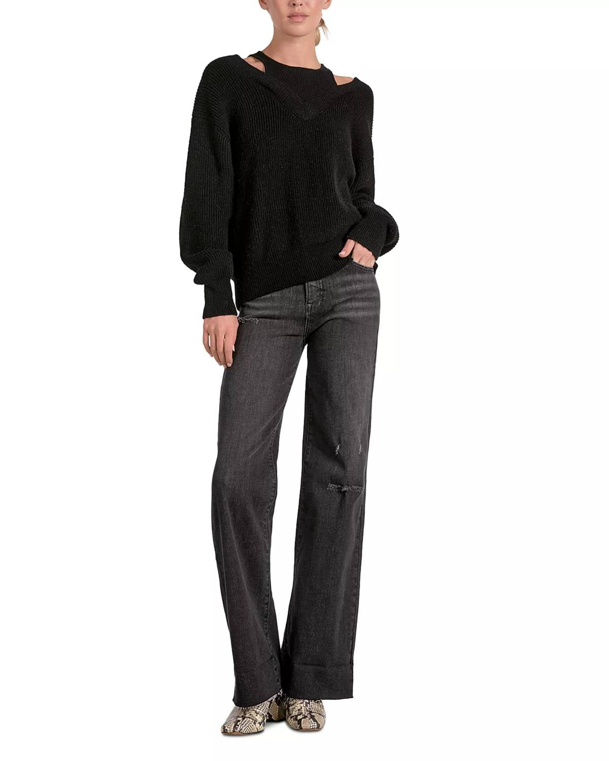 Elan - Deep V Neck Sweater