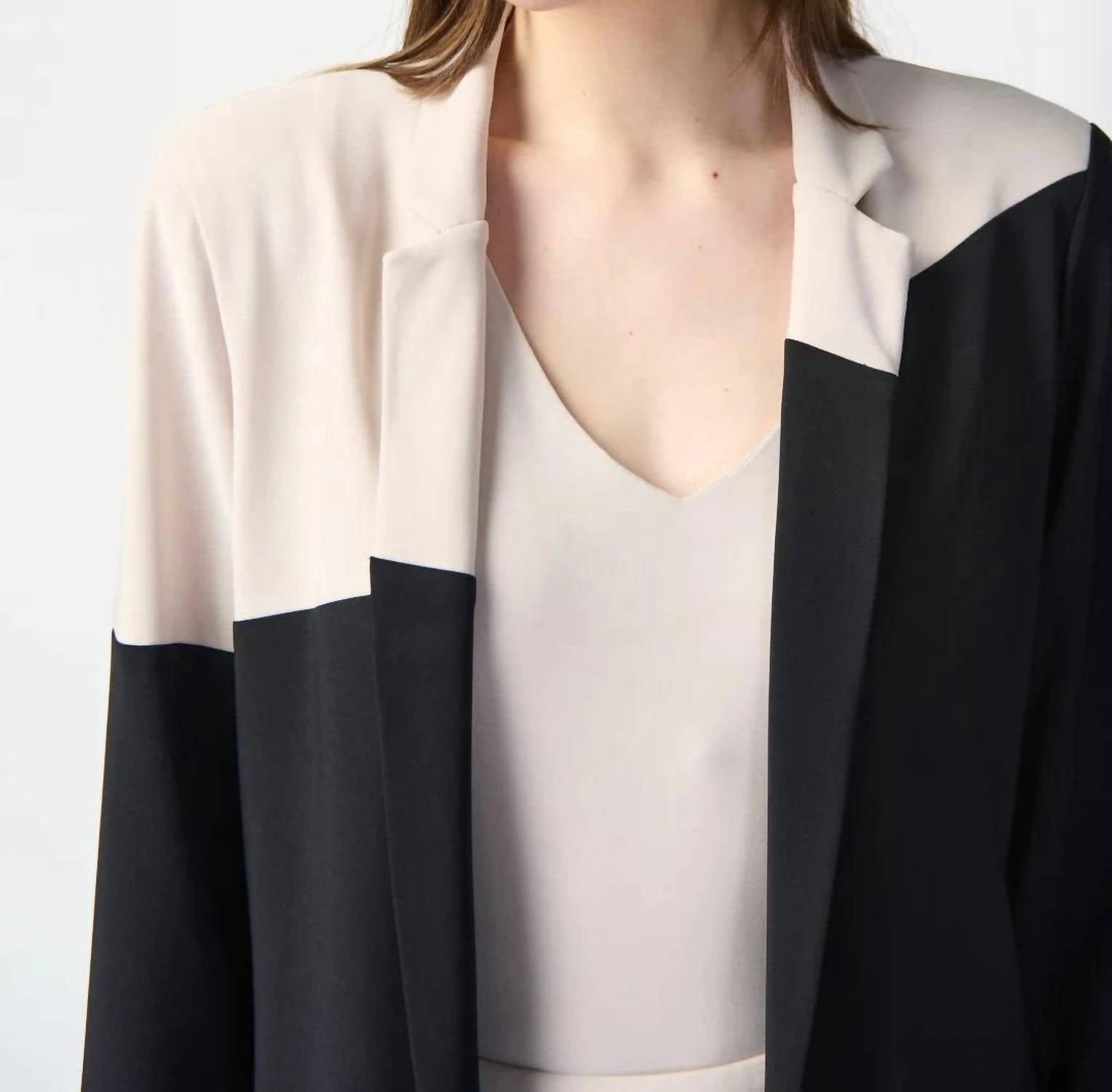 Joseph Ribkoff - Color Block Bonded Straight Blazer