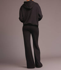 HEROINE SPORT Luxurious Double Knit Plush Hoodie in black - women's top - detail view