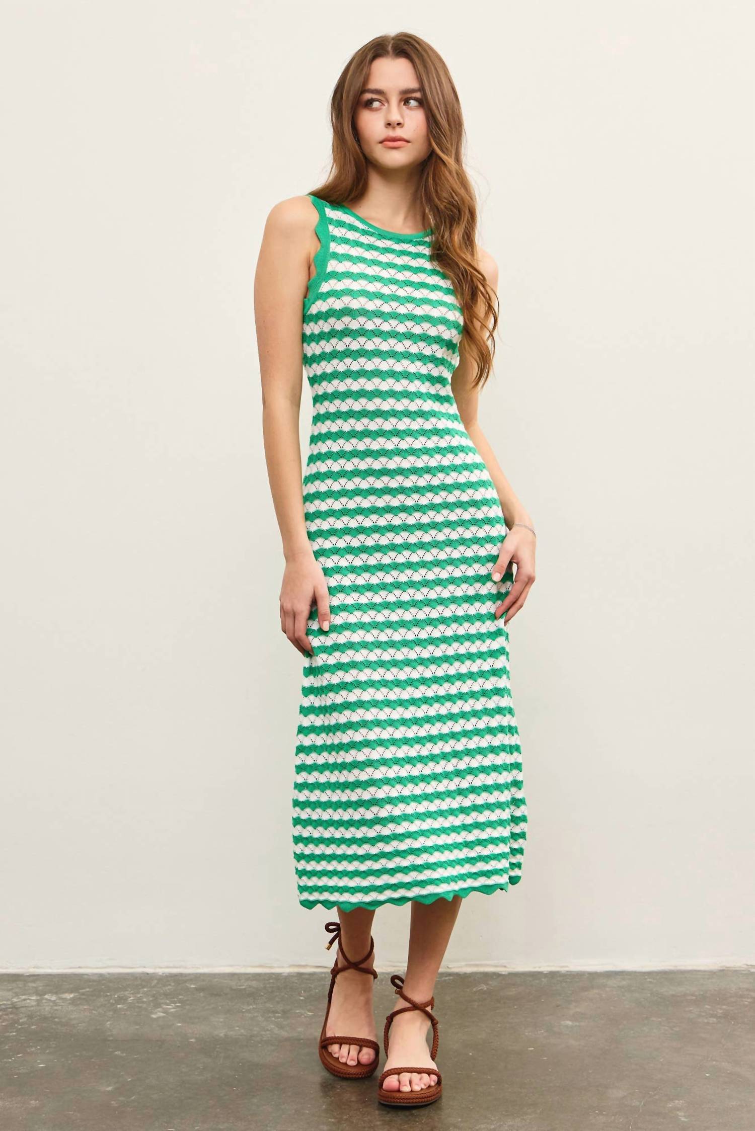 Mustard Seed - Celine Textured Wave Tie Back Dress