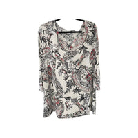 Blank - Women's V-Neckline Three-Quarter Top - Plus