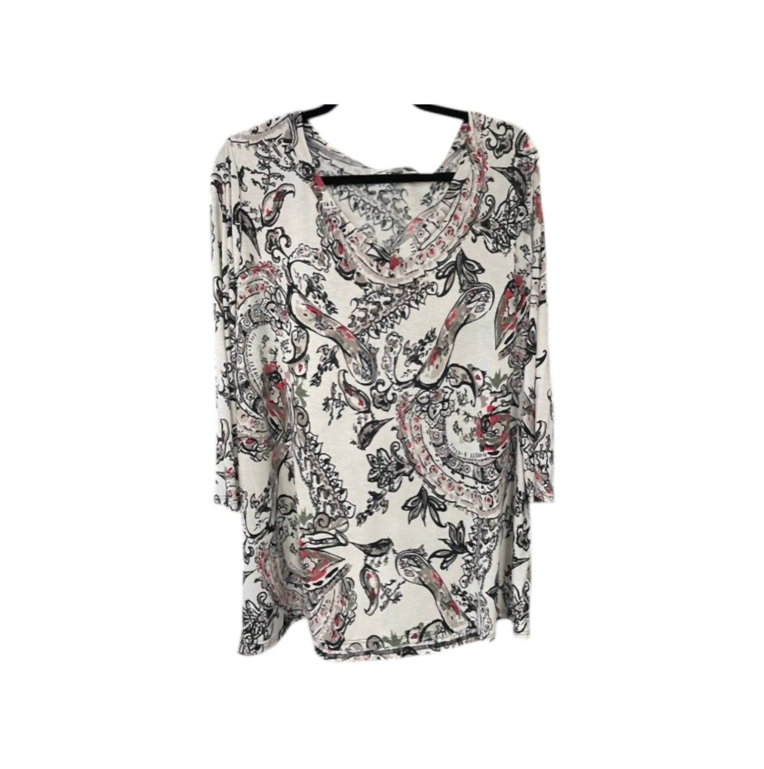 Blank - Women's V-Neckline Three-Quarter Top - Plus
